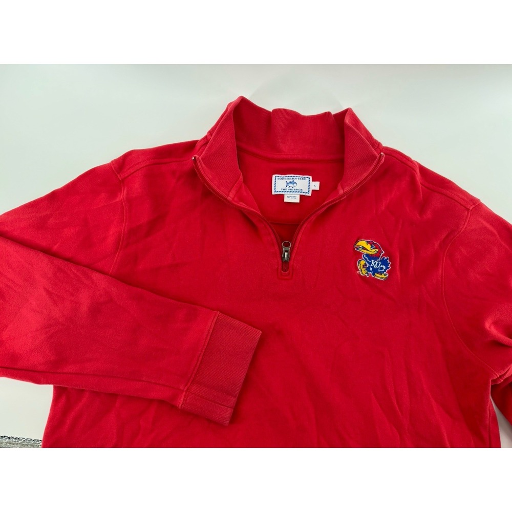 Southern Tide Kansas Jayhawks Men's 1/4 Zip Pullover Size L